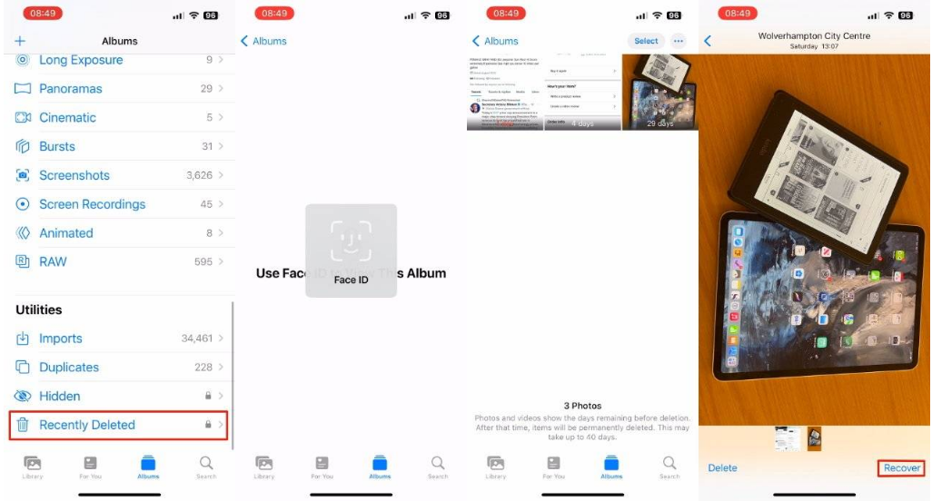 定兴苹果14维修分享 iPhone14 上恢复已删除的照片 